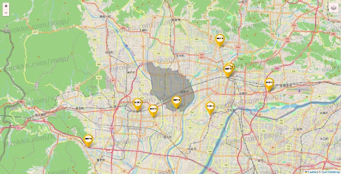 岐阜県のドトールの店舗地図