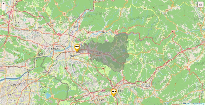 岐阜県のドトールの店舗地図