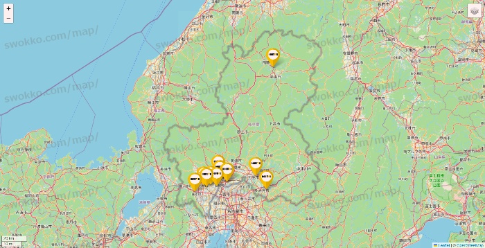 岐阜県のドトールの店舗地図
