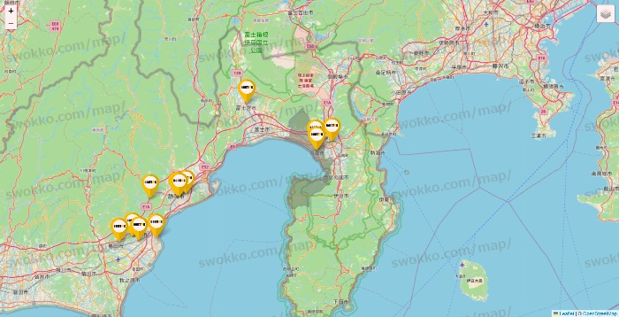 静岡県のドトールの店舗地図