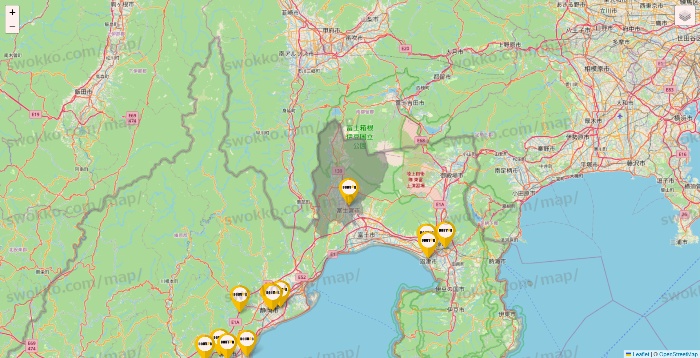 静岡県のドトールの店舗地図
