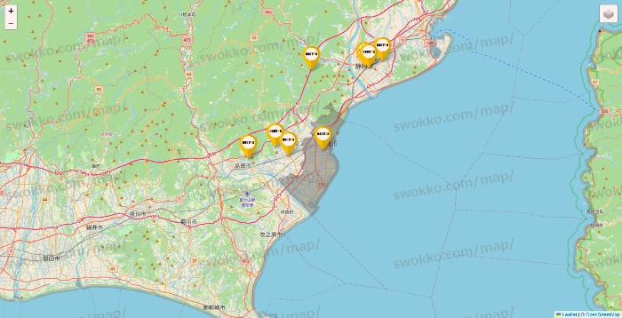 静岡県のドトールの店舗地図