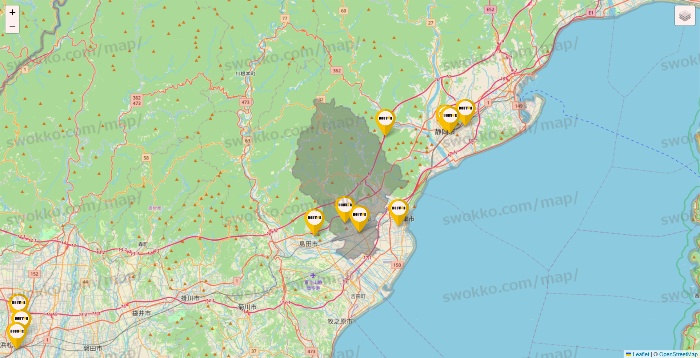 静岡県のドトールの店舗地図