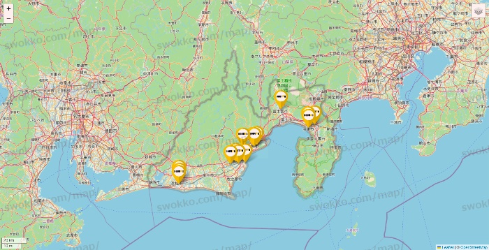 静岡県のドトールの店舗地図