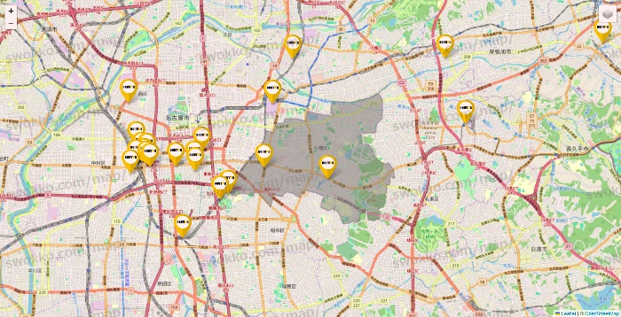 愛知県のドトールの店舗地図