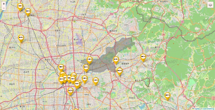 愛知県のドトールの店舗地図