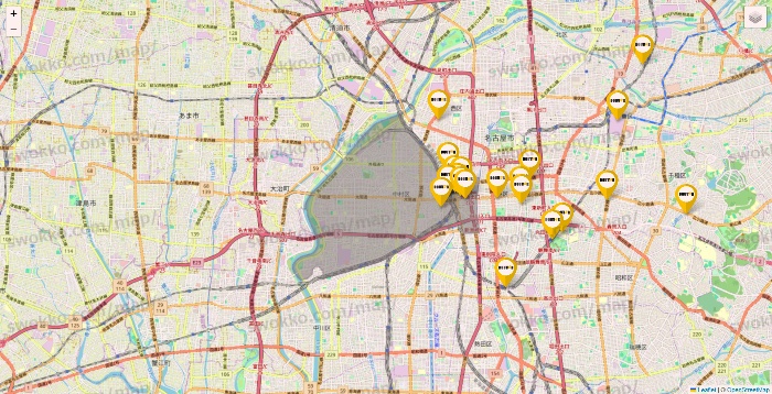 愛知県のドトールの店舗地図