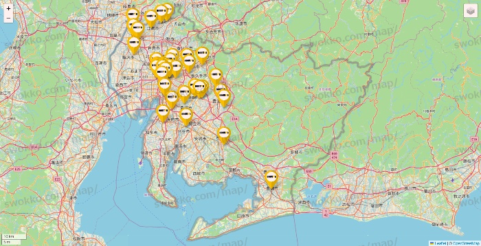 愛知県のドトールの店舗地図