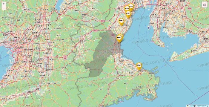 三重県のドトールの店舗地図