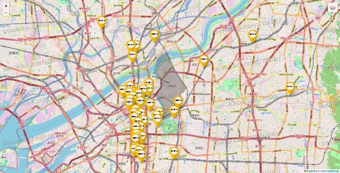 大阪府のドトールの店舗地図