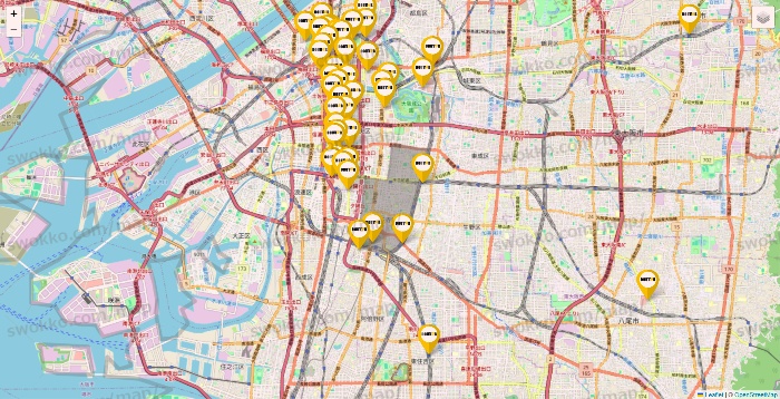 大阪府のドトールの店舗地図