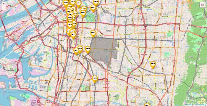 大阪府のドトールの店舗地図