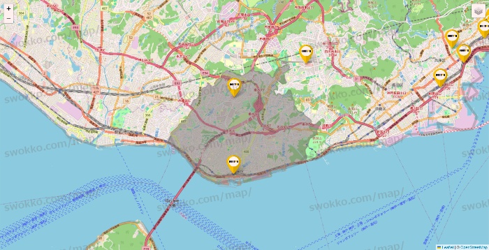 兵庫県のドトールの店舗地図