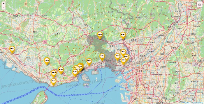 兵庫県のドトールの店舗地図