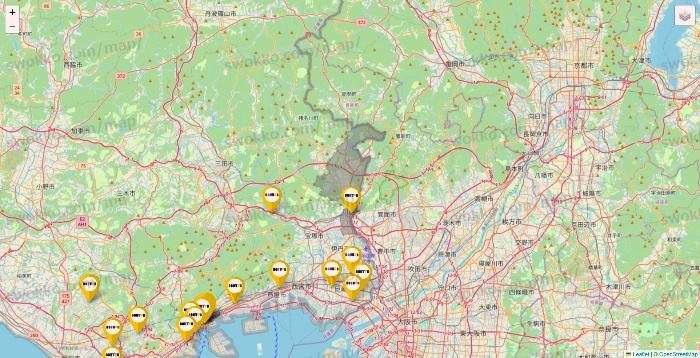 兵庫県のドトールの店舗地図