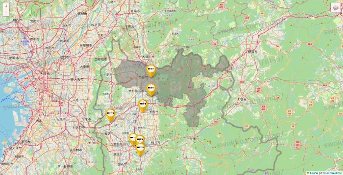 奈良県のドトールの店舗地図