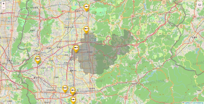奈良県のドトールの店舗地図