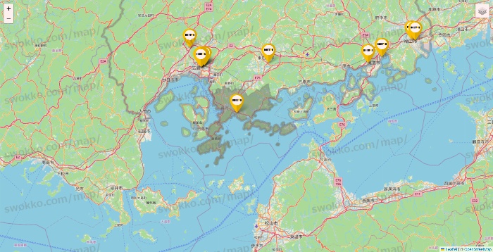 広島県のドトールの店舗地図