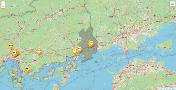 広島県のドトールの店舗地図