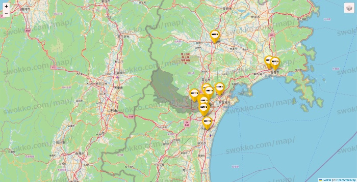 宮城県のドトールの店舗地図