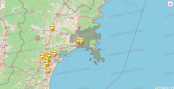 宮城県のドトールの店舗地図