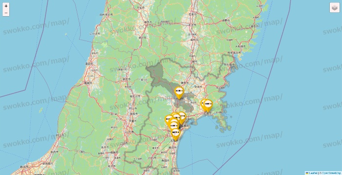 宮城県のドトールの店舗地図