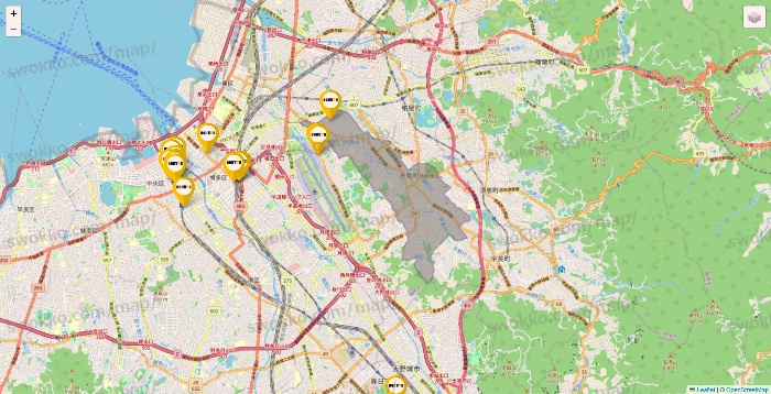 福岡県のドトールの店舗地図