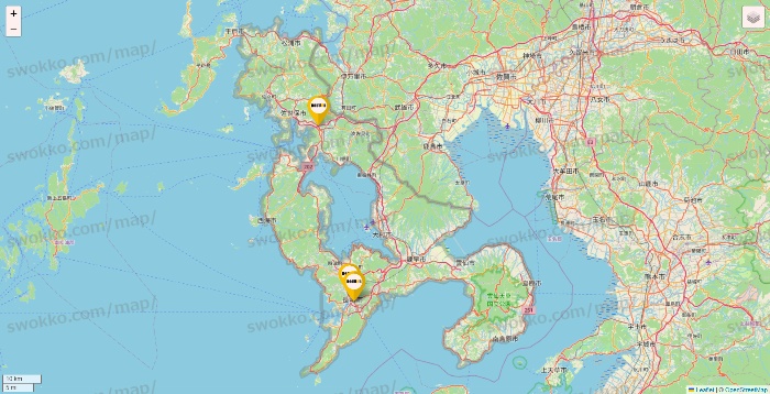 長崎県のドトールの店舗地図