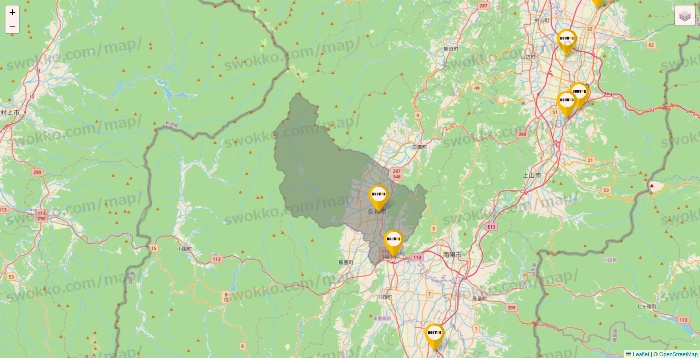 山形県のドトールの店舗地図