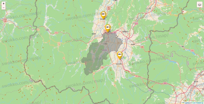 山形県のドトールの店舗地図