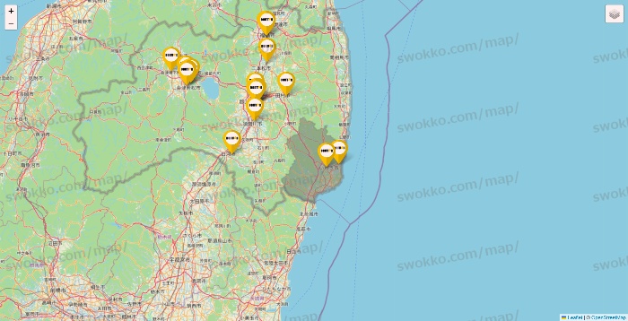 福島県のドトールの店舗地図