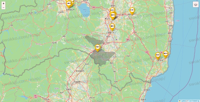 福島県のドトールの店舗地図