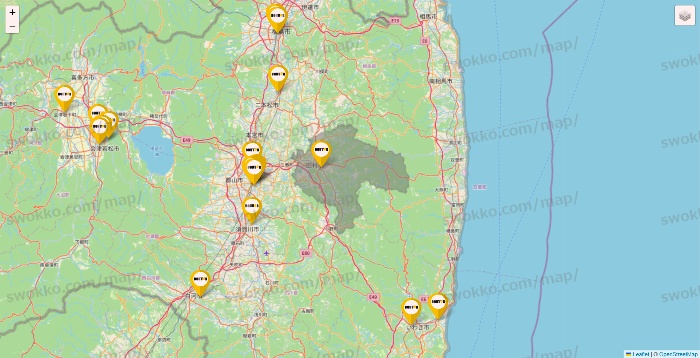 福島県のドトールの店舗地図