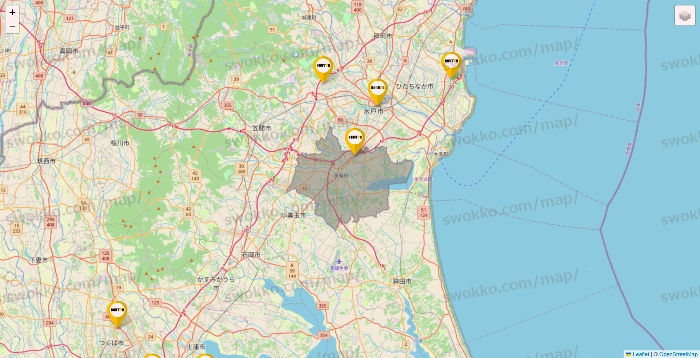 茨城県のドトールの店舗地図