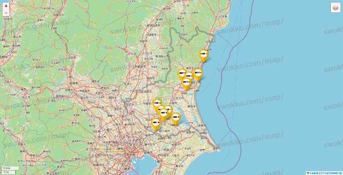 茨城県のドトールの店舗地図