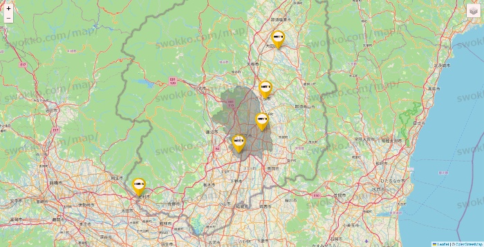 栃木県のドトールの店舗地図