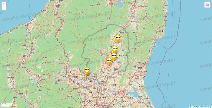 栃木県のドトールの店舗地図