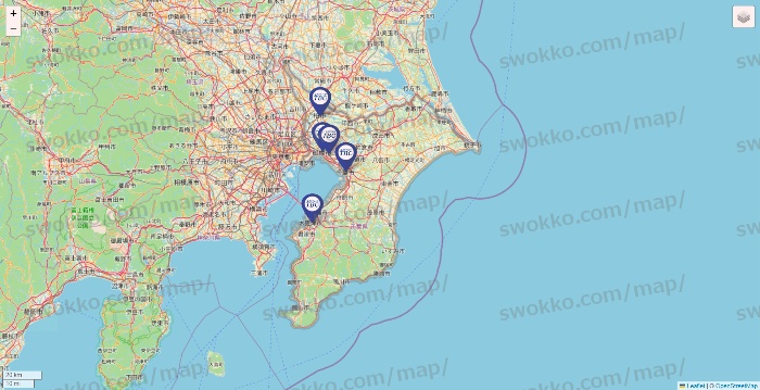 千葉県のエステティックTBCの店舗地図