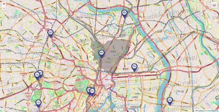 東京都のエステティックTBCの店舗地図