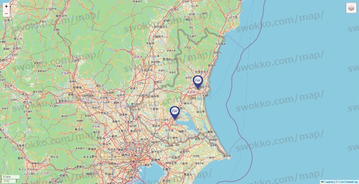 茨城県のエステティックTBCの店舗地図