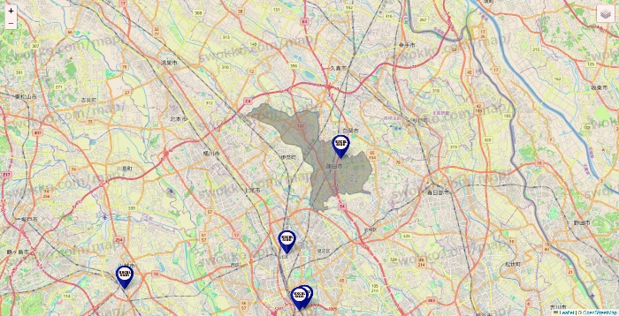 埼玉県のエクセルシオールカフェの店舗地図