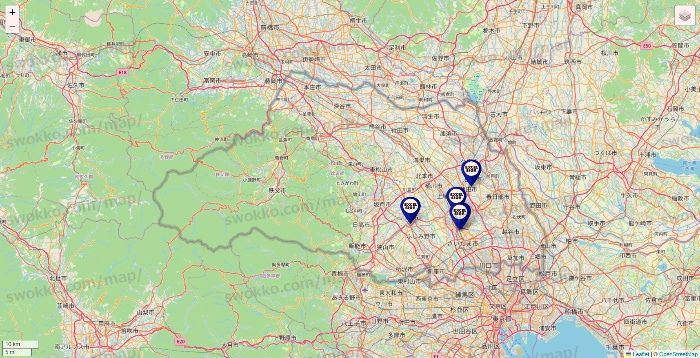 埼玉県のエクセルシオールカフェの店舗地図