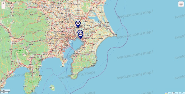 千葉県のエクセルシオールカフェの店舗地図