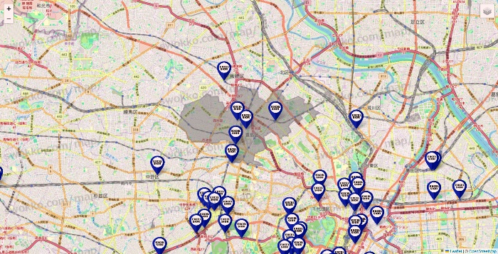 東京都のエクセルシオールカフェの店舗地図