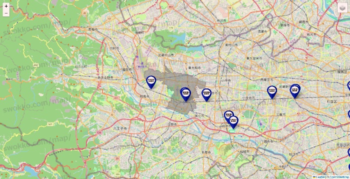東京都のエクセルシオールカフェの店舗地図