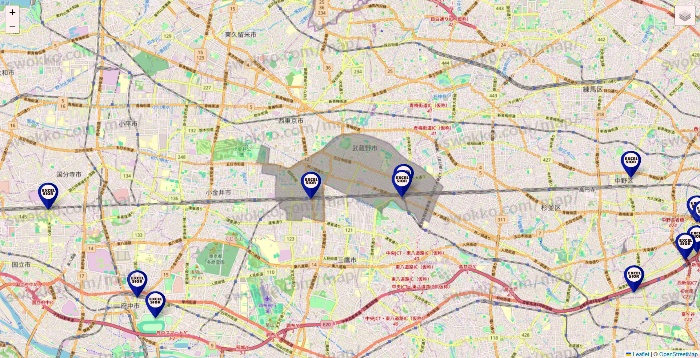 東京都のエクセルシオールカフェの店舗地図
