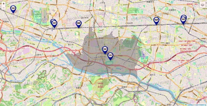 東京都のエクセルシオールカフェの店舗地図