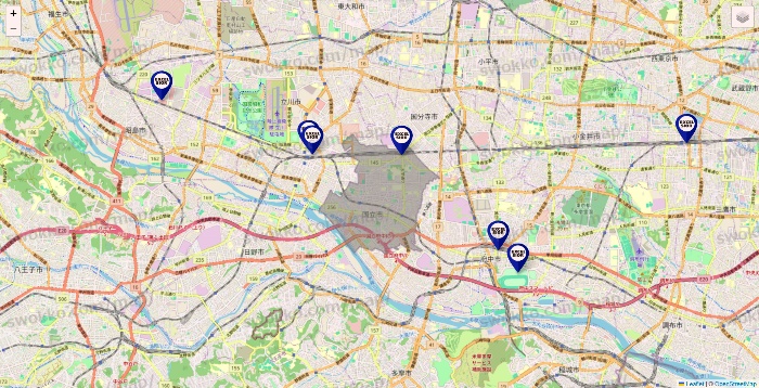 東京都のエクセルシオールカフェの店舗地図