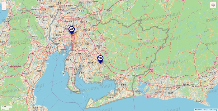 愛知県のエクセルシオールカフェの店舗地図