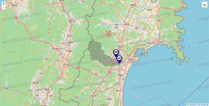 宮城県のエクセルシオールカフェの店舗地図